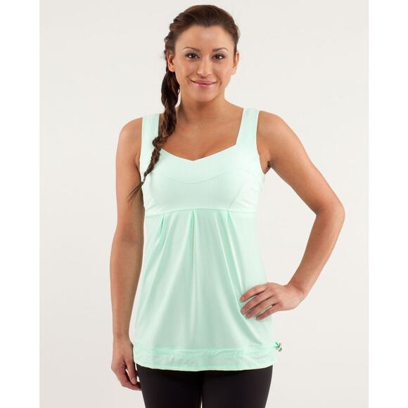 LULULEMON Women's Run Tame Me Tank Size 6 In Fresh Teal/ Wagon Stripe Fresh Teal - Picture 5 of 11